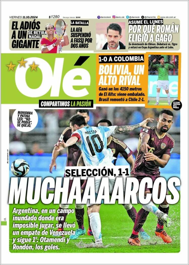 Portada de Olé (Argentina)