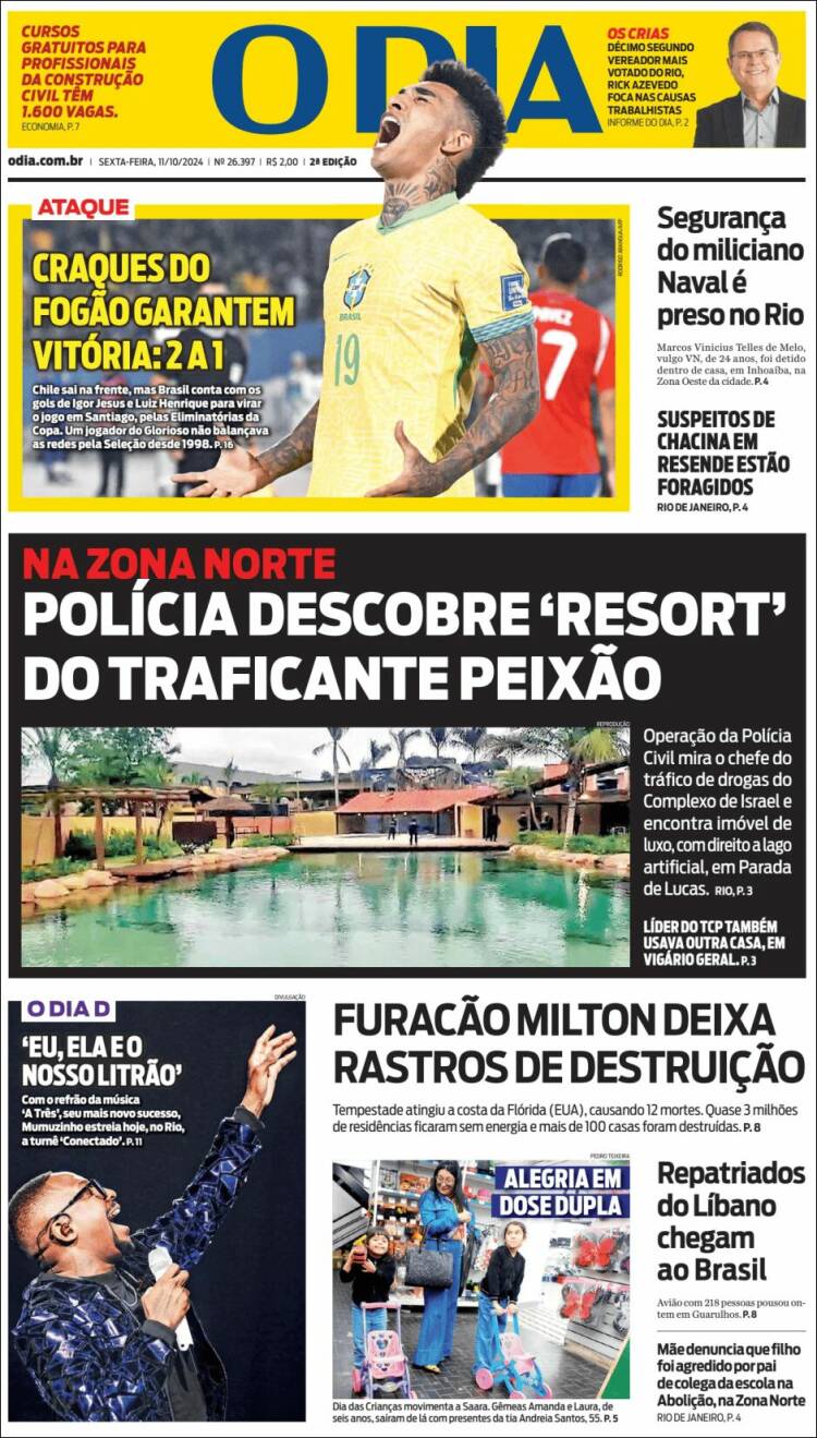 Portada de O Dia (Brasil)