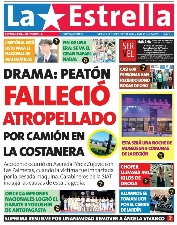 Portada de La Estrella de Tocopilla (Chile)