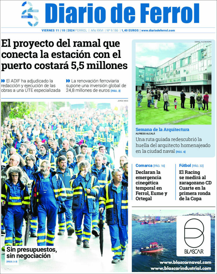 Portada de Diario de Ferrol (España)