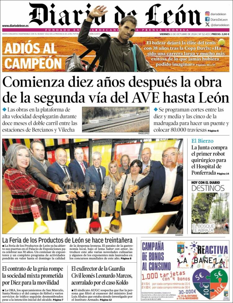 Portada de Diario de León (España)