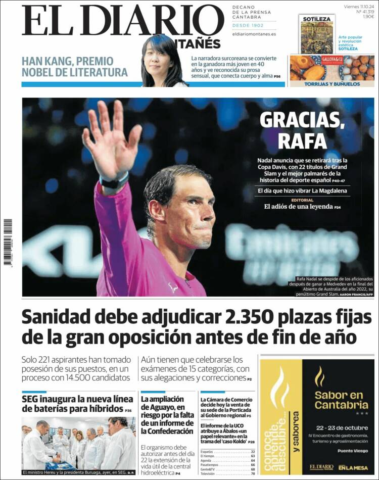 Portada de El Diario Montañés (España)