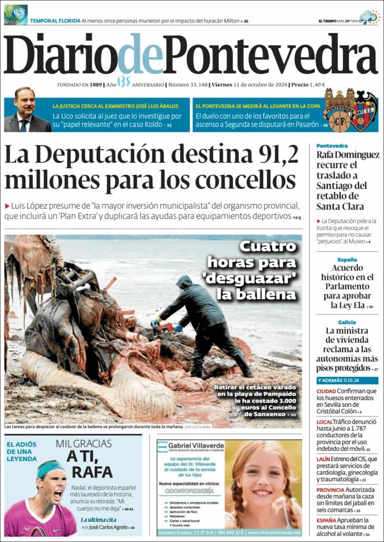 Portada de Diario de Pontevedra (España)