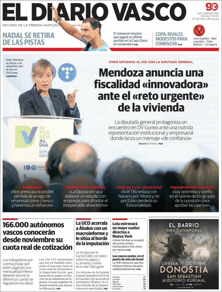 Portada de Diario Vasco (España)