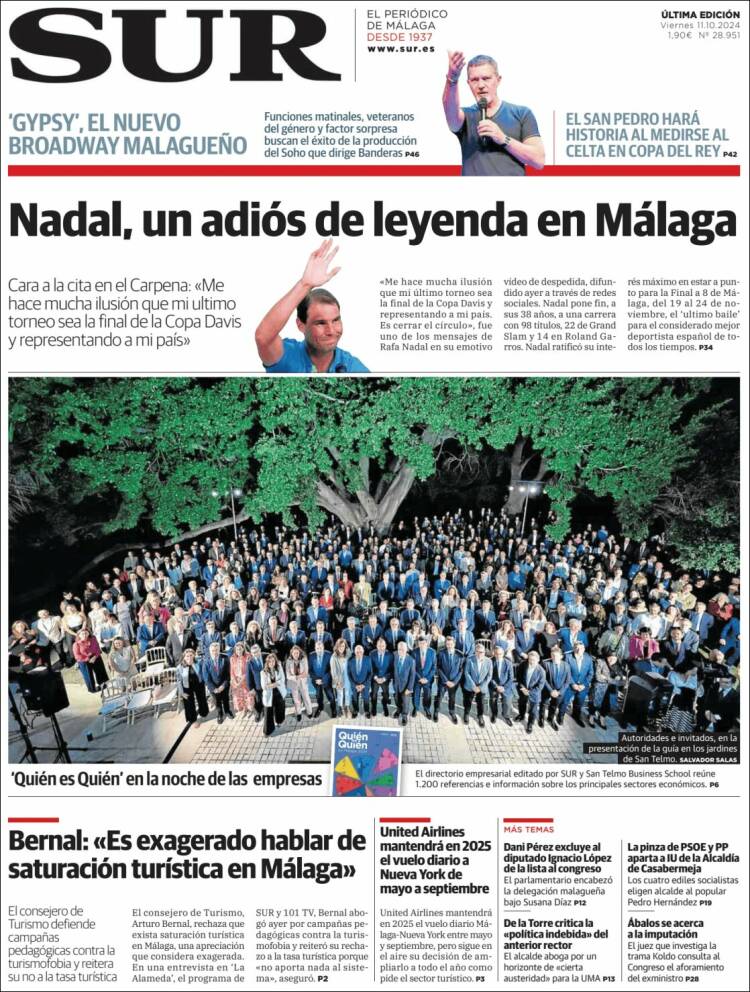 Portada de Diario el Sur (España)