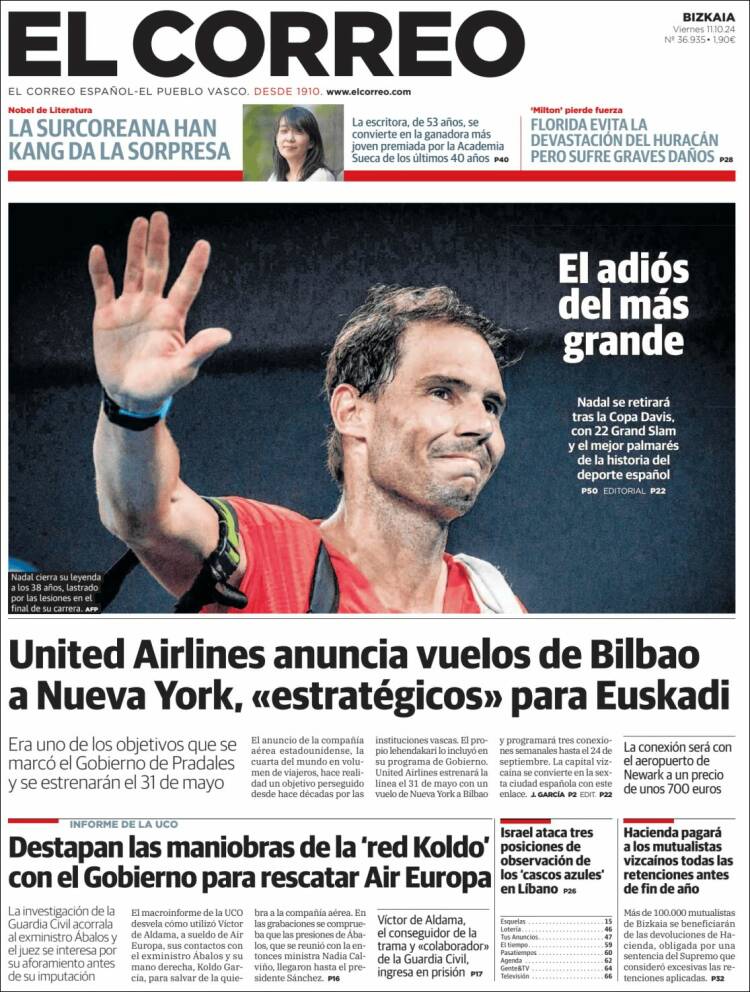 Portada de El Correo (España)