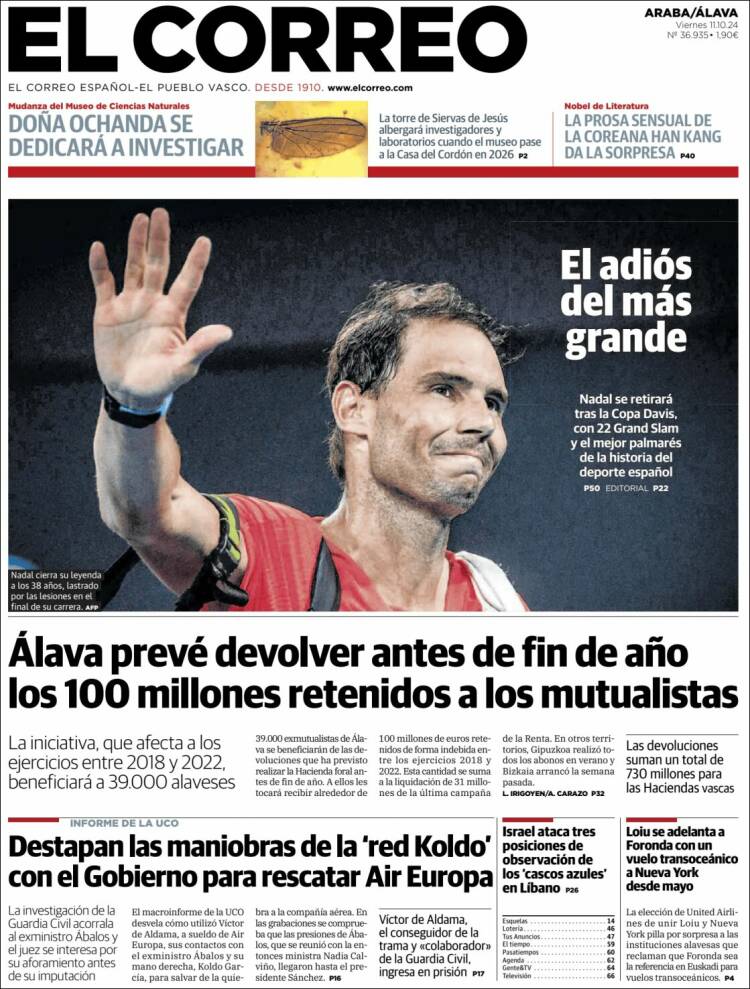 Portada de El Correo - Álava (España)