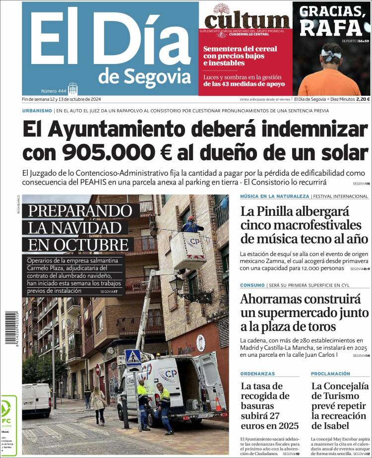 Portada de El Día de Segovia (España)