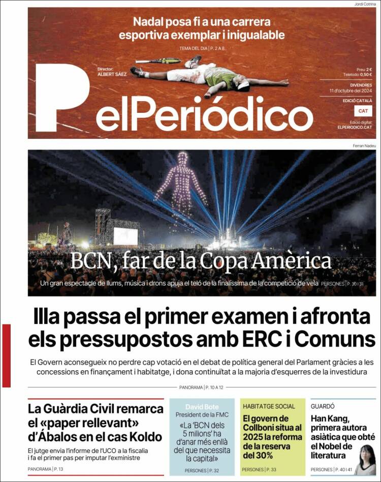 Portada de El Periódico de Catalunya (España)