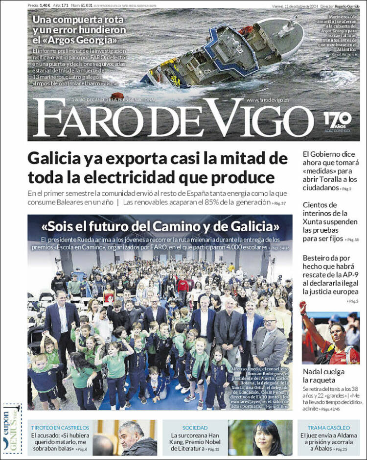 Portada de Faro de Vigo (España)