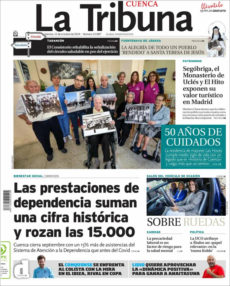 Portada de La Tribuna de Cuenca (España)