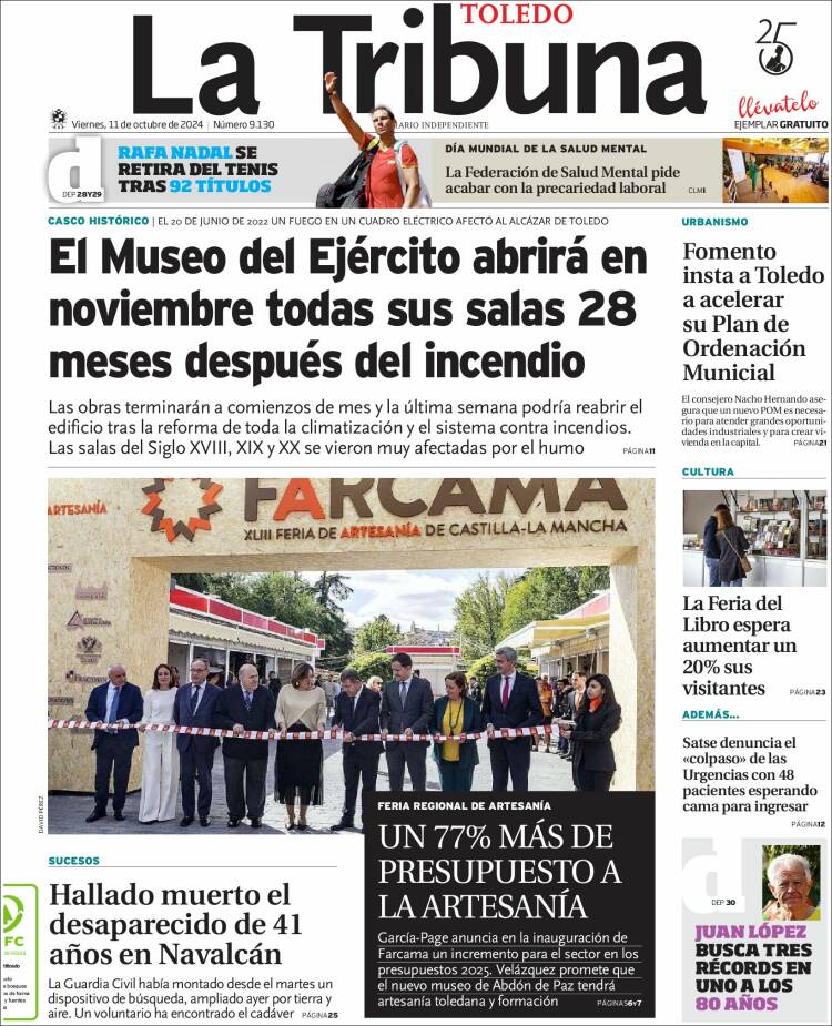 Portada de La Tribuna de Toledo (España)