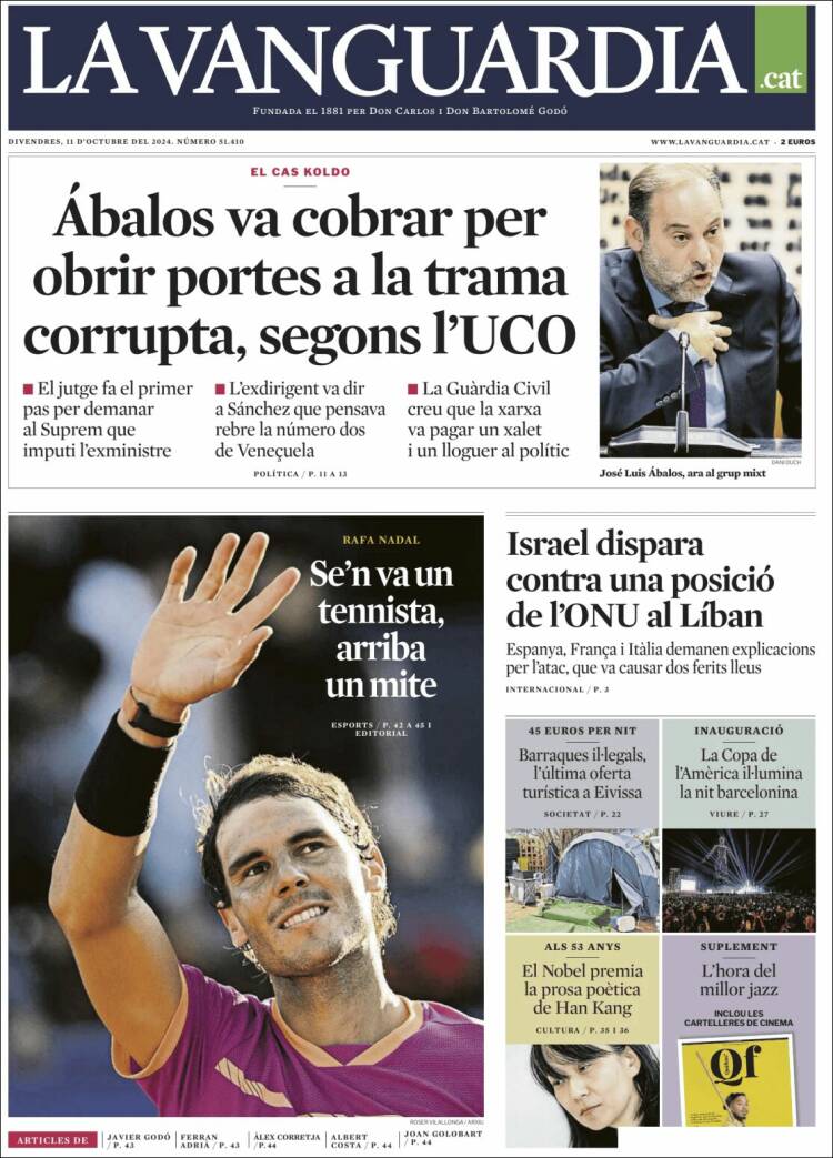 Portada de La Vanguardia (España)