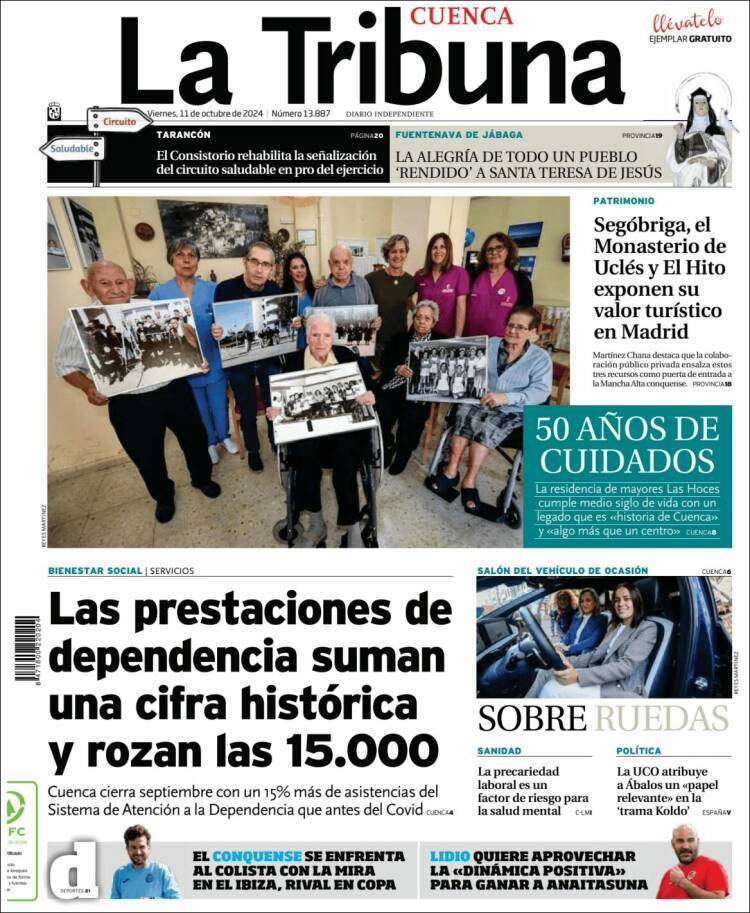 Portada de La Tribuna de Cuenca (España)