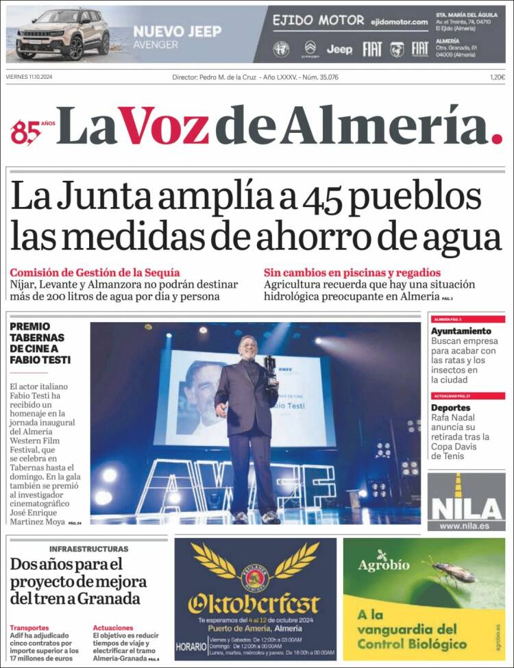 Portada de La Voz de Almería (España)