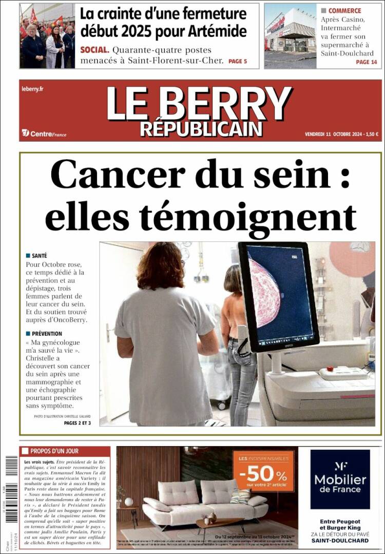 Portada de Berry Republicain (Francia)