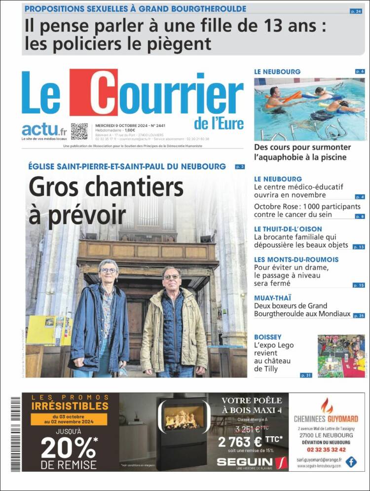 Portada de Le Courrier de l'Ouest (Francia)