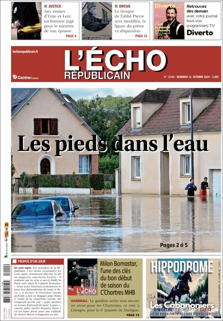 Portada de L'Echo Républicain (Francia)