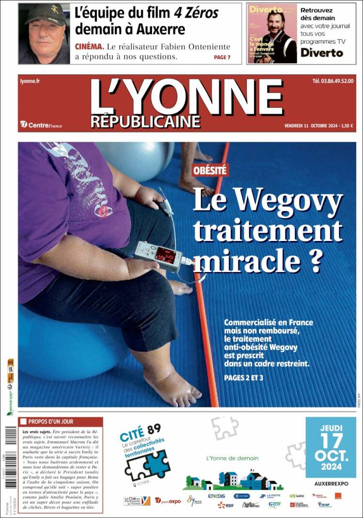 Portada de L'Yonne-Républicaine (Francia)