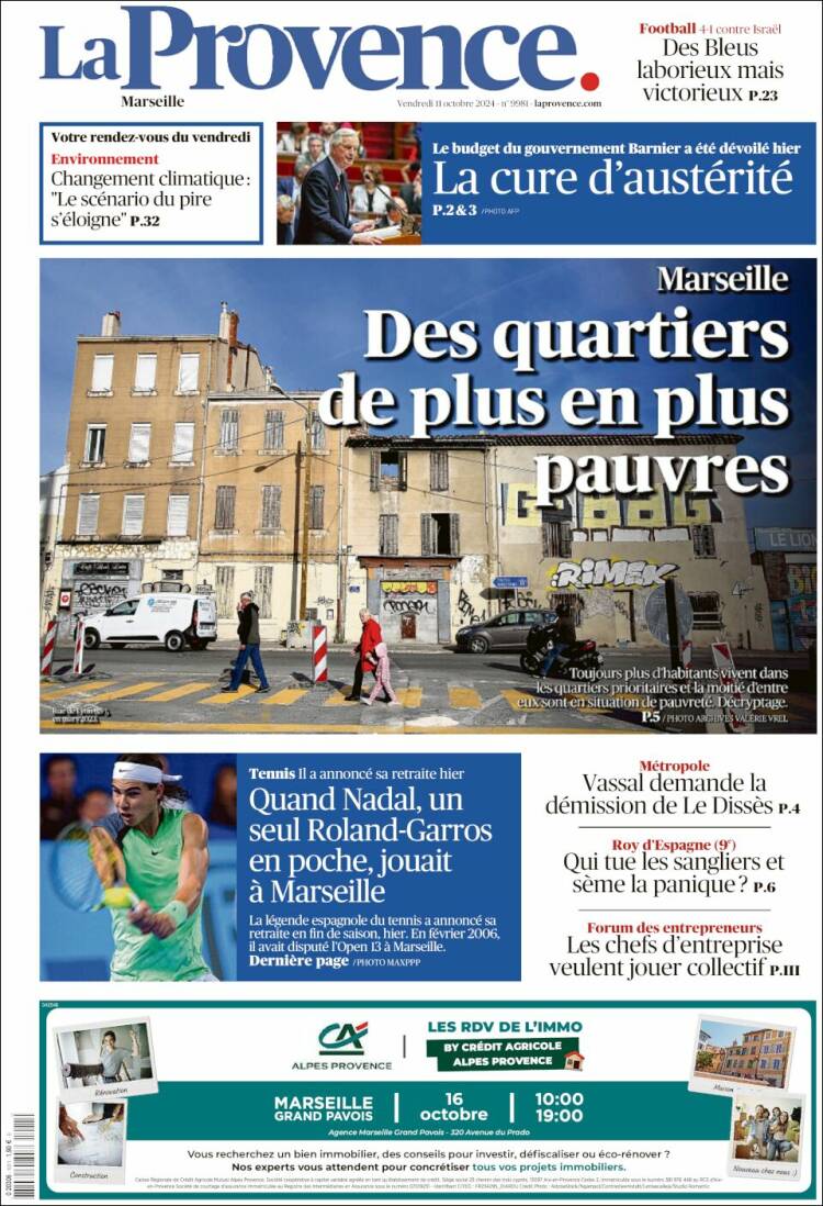 Portada de La Provence (Francia)