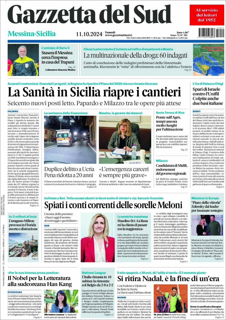 Portada de Gazzetta del Sud (Italy)