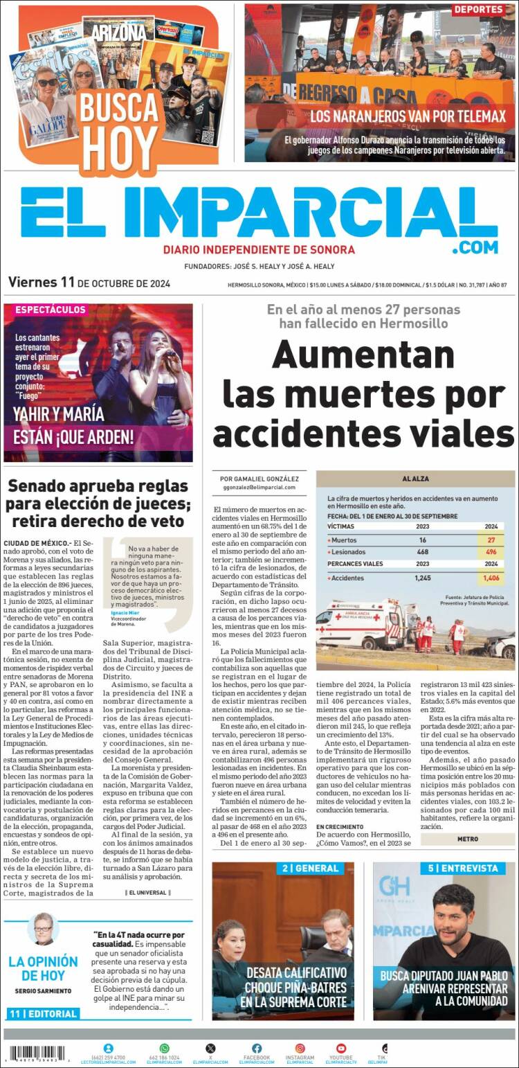 Portada de El Imparcial (Mexico)