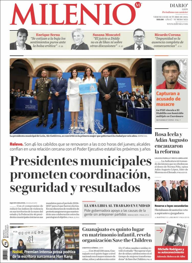 Portada de Milenio de León (Mexico)