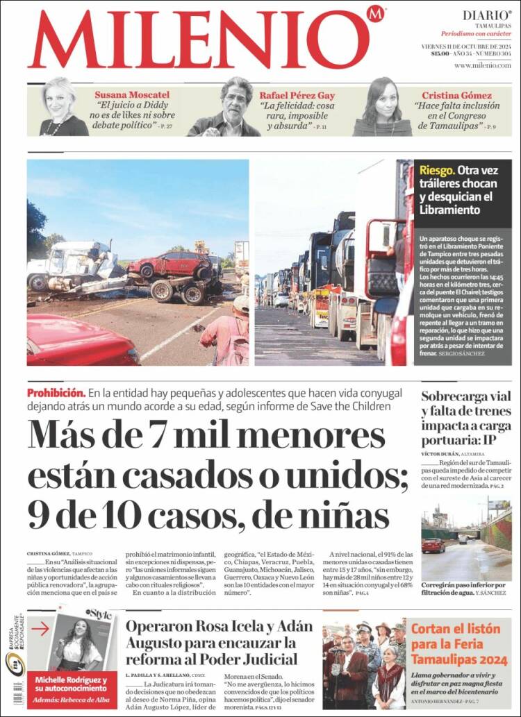 Portada de Milenio - Tamaulipas (Mexico)