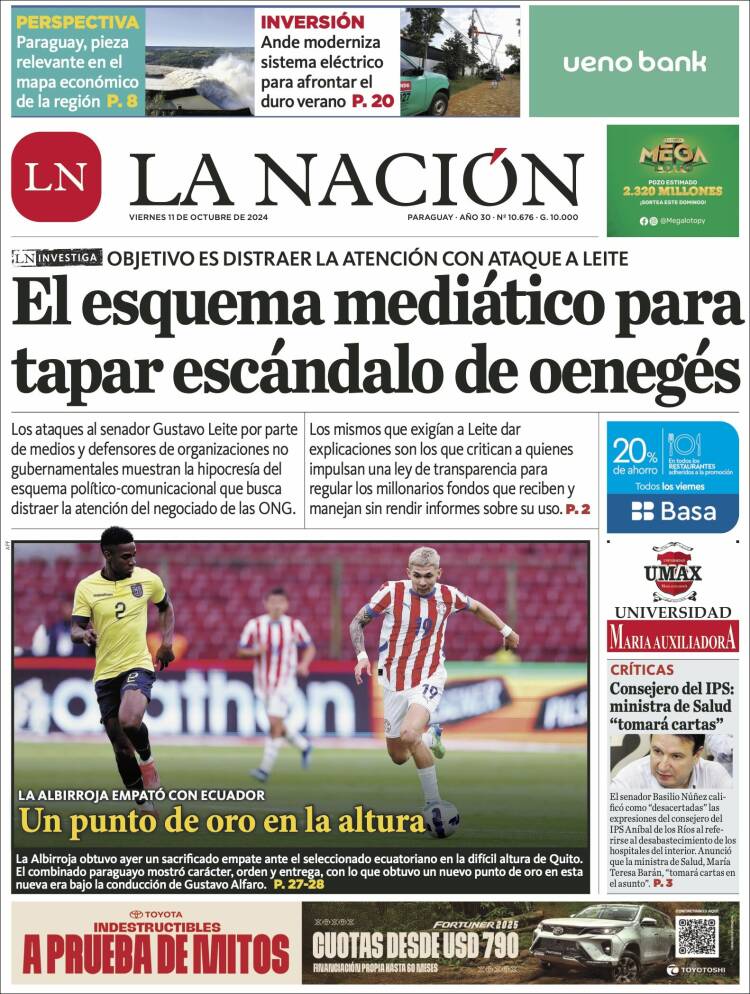 Portada de La Nación (Paraguay)