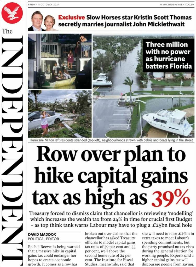 Portada de The Independent (United Kingdom)