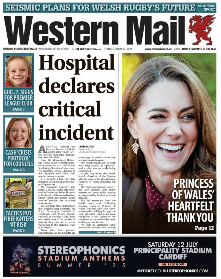 Portada de Western Mail (United Kingdom)