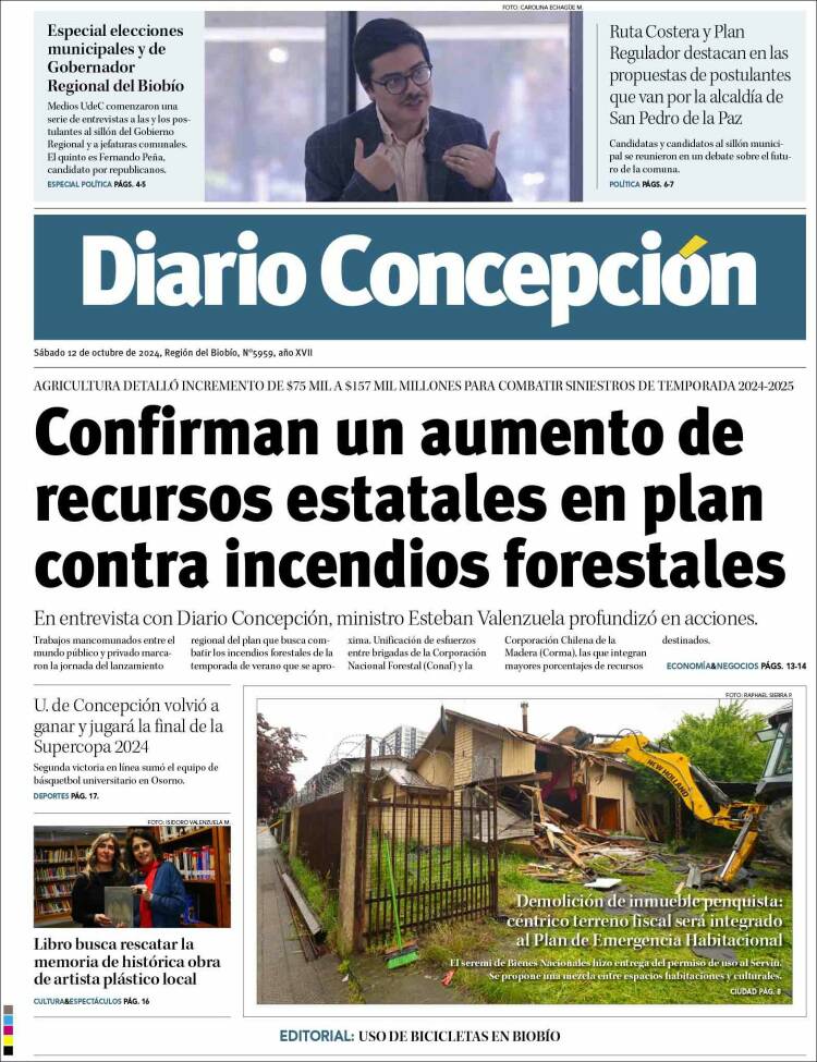 Portada de Diario de Concepción (Chile)