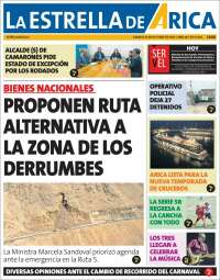 Portada de La Estrella de Arica (Chile)