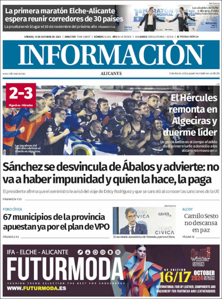 Portada de Diario Información (España)