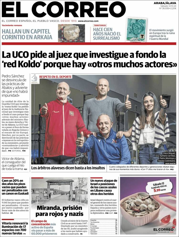 Portada de El Correo - Álava (España)