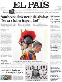 Portada de El País (España)