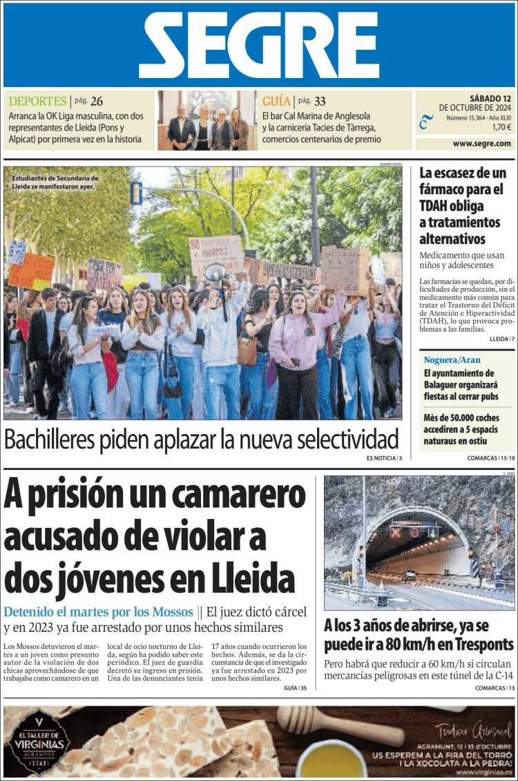 Portada de Segre  (España)