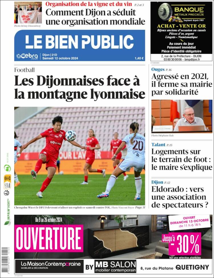 Portada de Le Bien Public (Francia)