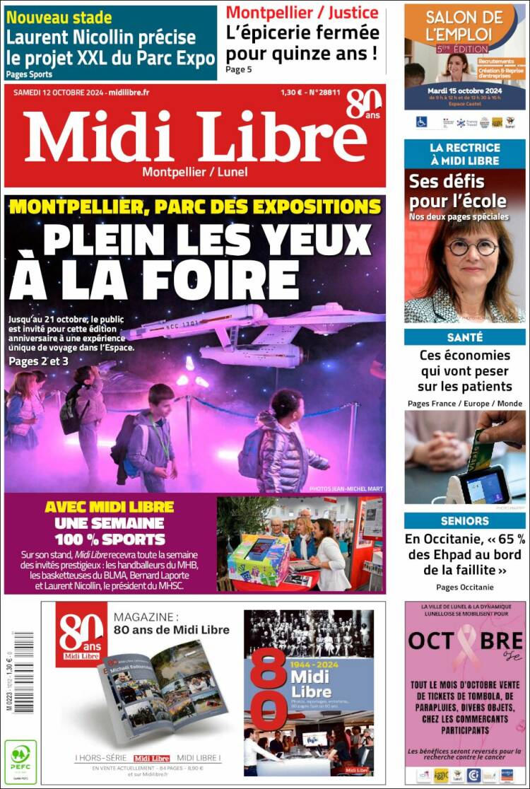Portada de Midi Libre (Francia)