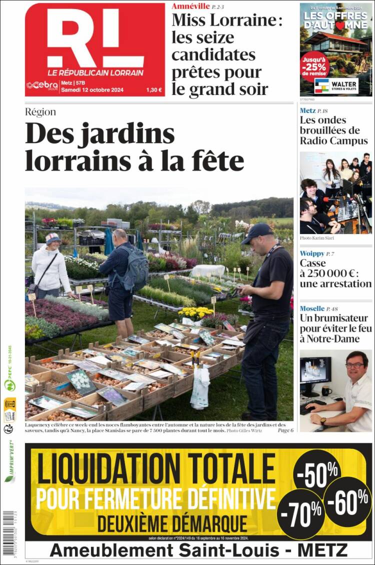 Portada de Le Republicain Lorrain (Francia)