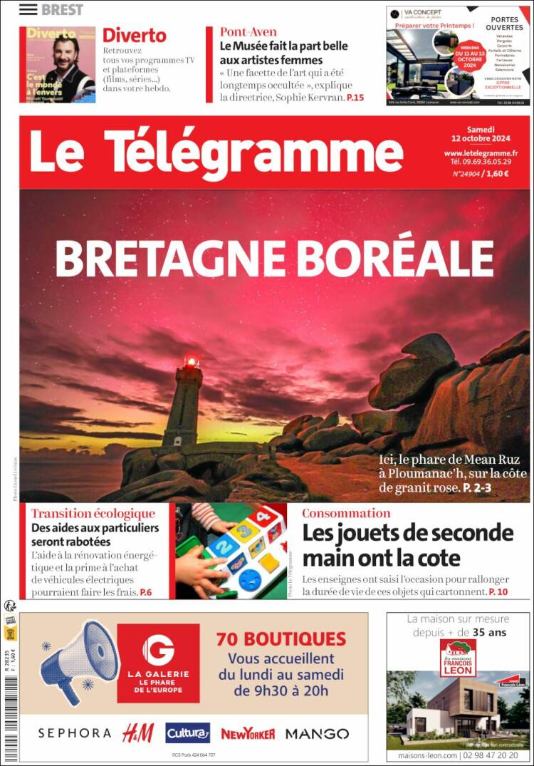 Portada de Télégramme (Francia)