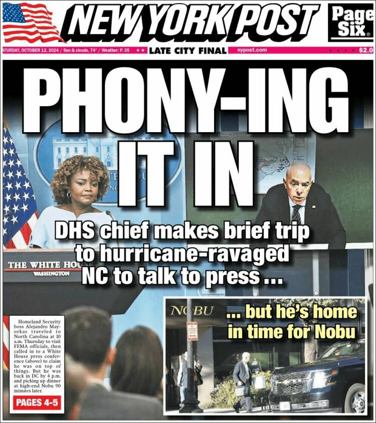 Portada de New York Post (USA)