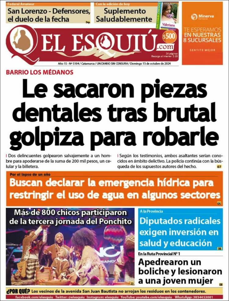 Portada de El Esquiu (Argentina)