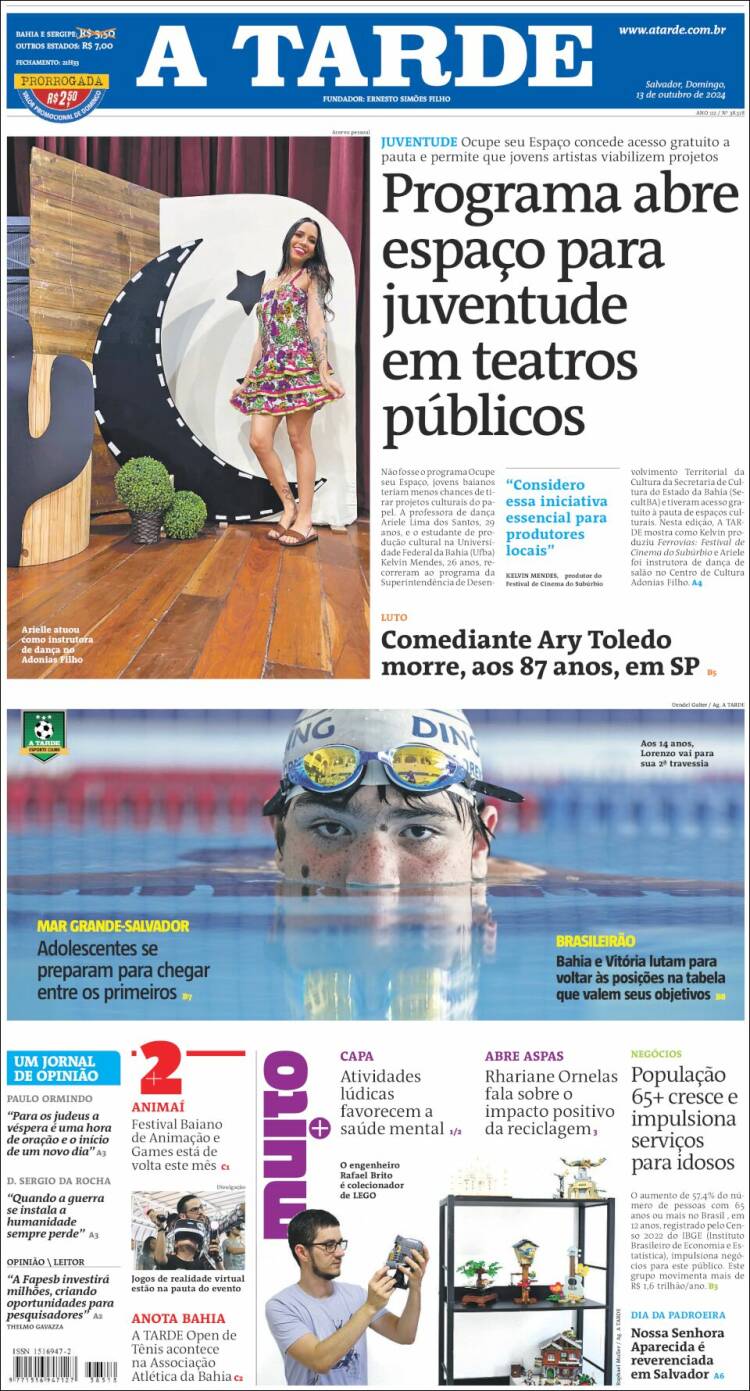 Portada de Diário A Tarde (Brasil)