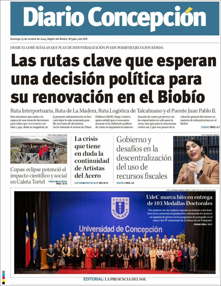 Portada de Diario de Concepción (Chile)