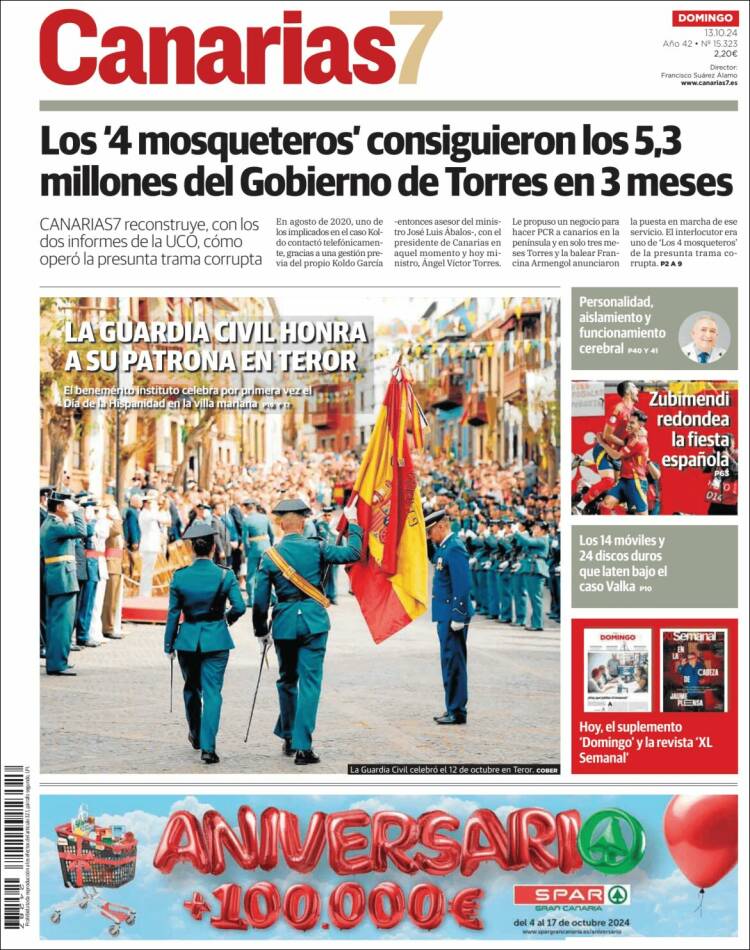 Portada de Canarias 7 (España)