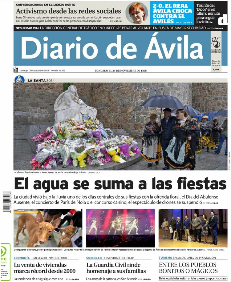 Portada de Diario de Ávila (España)