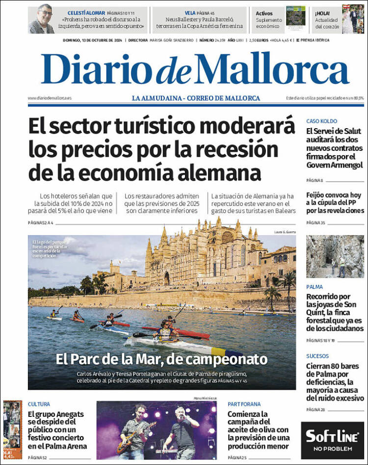 Portada de Diario de Mallorca (España)