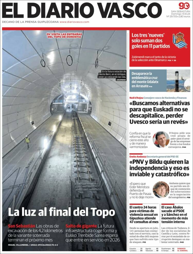 Portada de Diario Vasco (España)