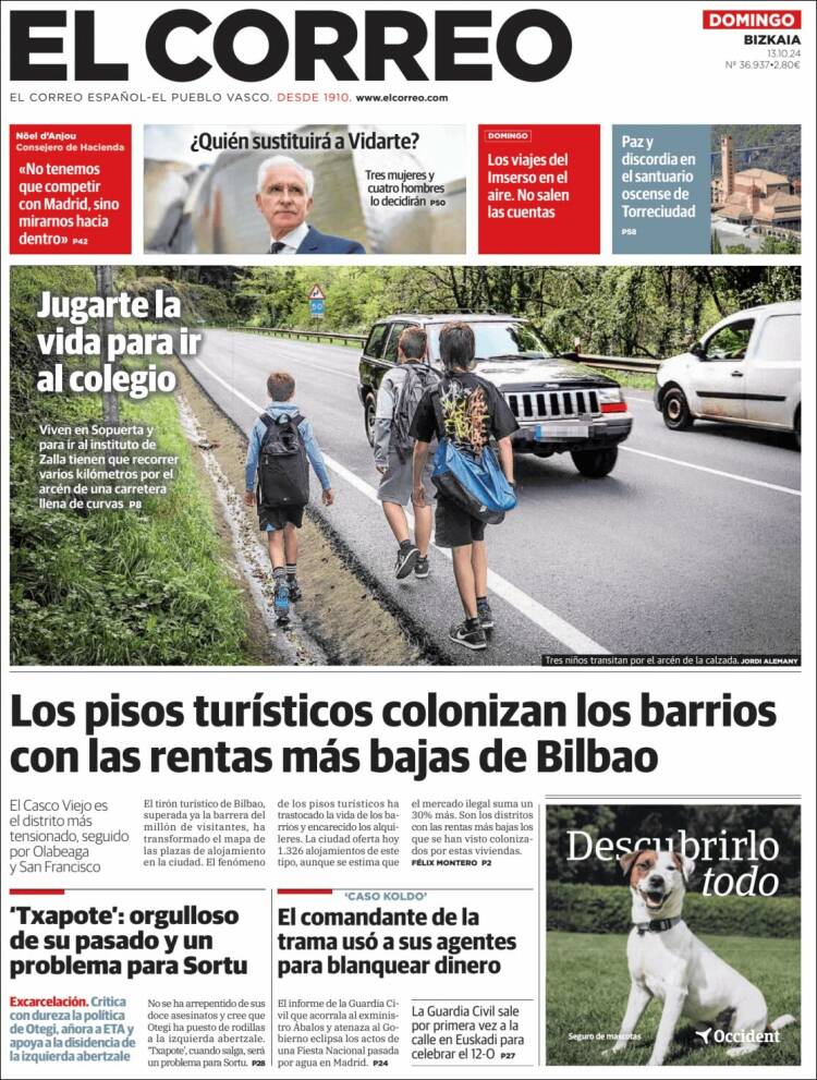 Portada de El Correo (España)